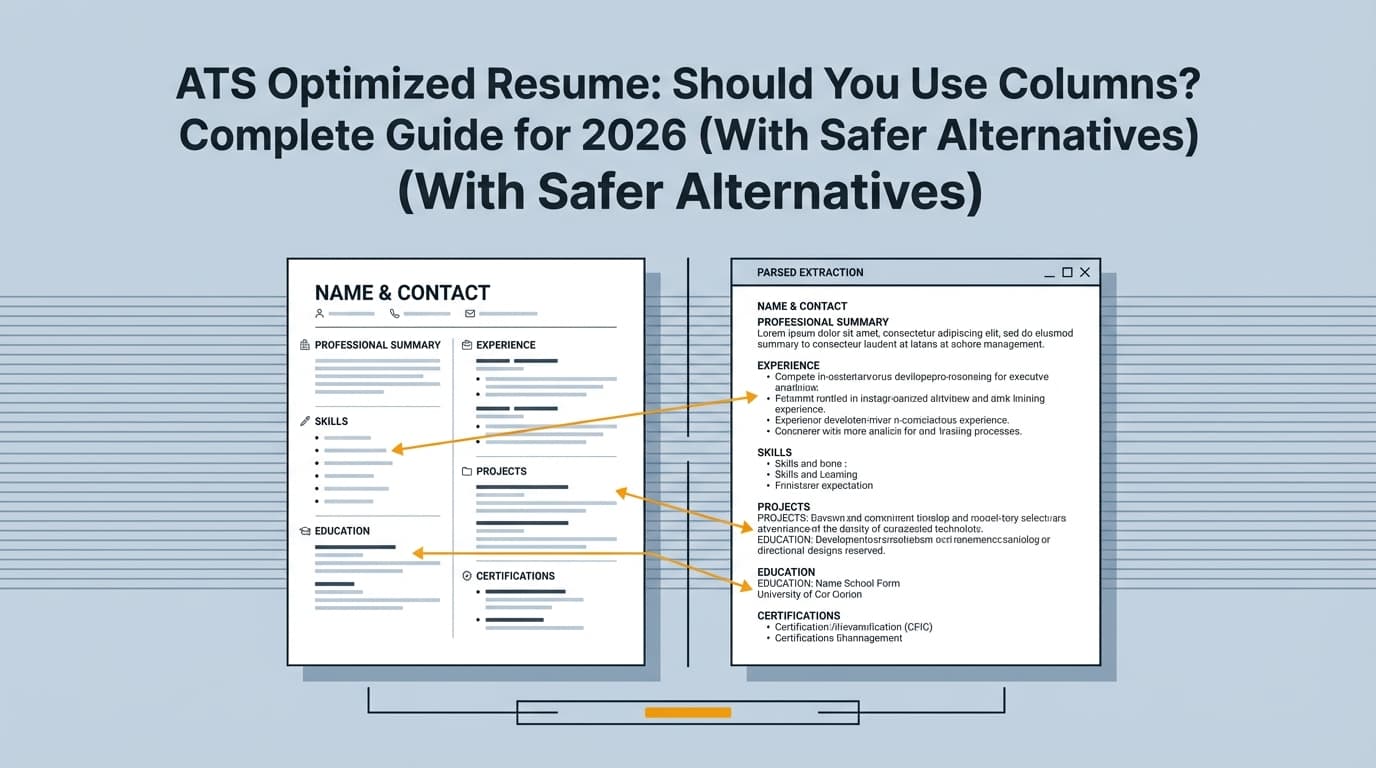 ATS Optimized Resume: Should You Use Columns? Complete Guide for 2026 (With Safer Alternatives)