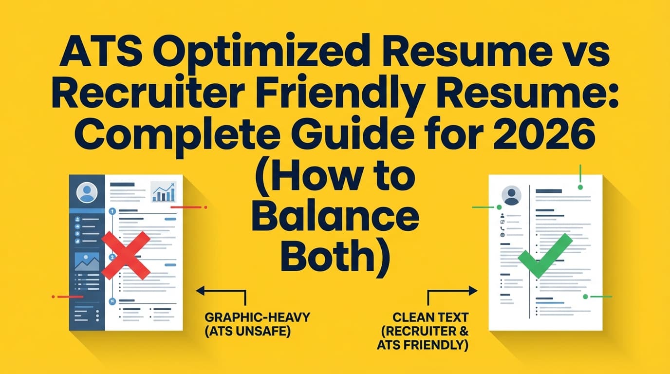 ATS Optimized Resume vs Recruiter Friendly Resume: Complete Guide for 2026 (How to Balance Both)