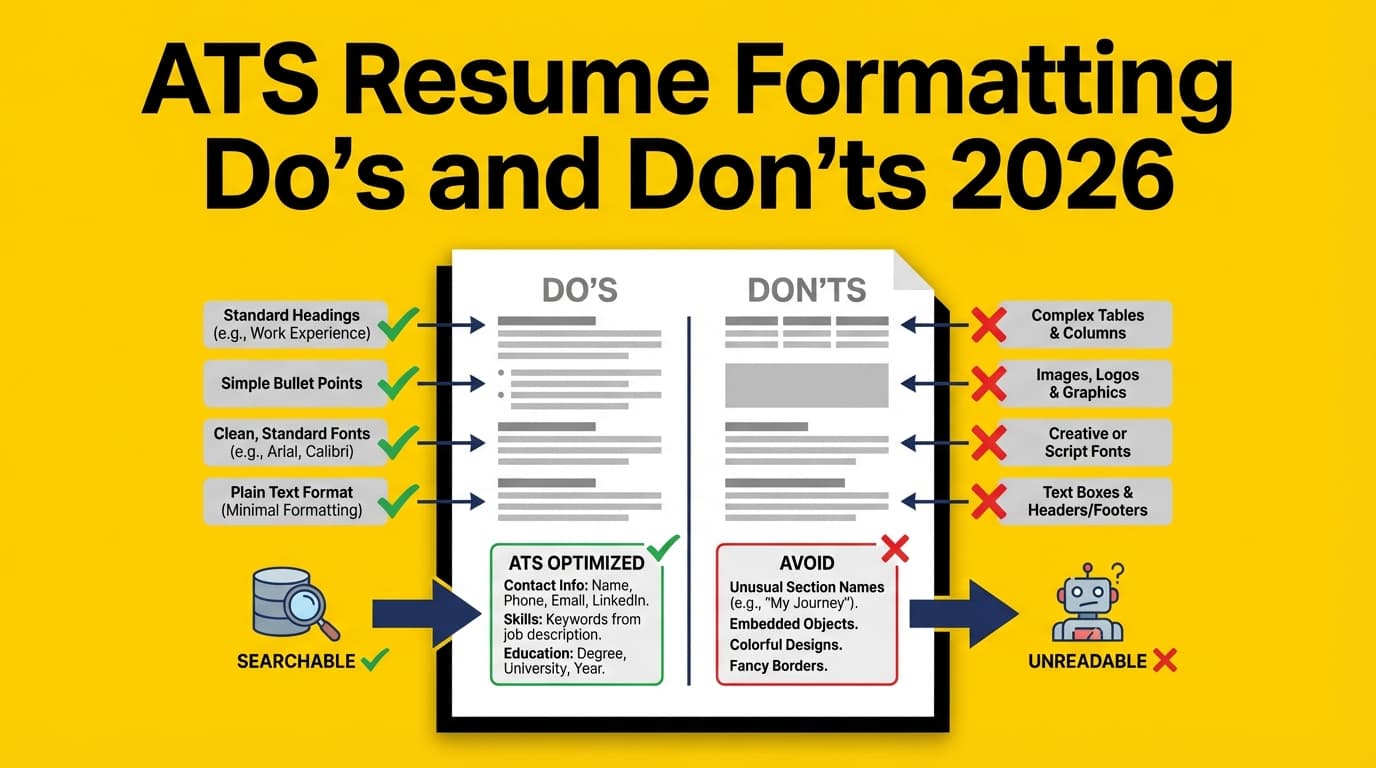 ats resume formatting do and dont 2026