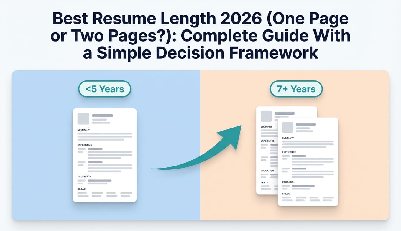 Best Resume Length 2026 (One Page or Two Pages?): Complete Guide With a Simple Decision Framework