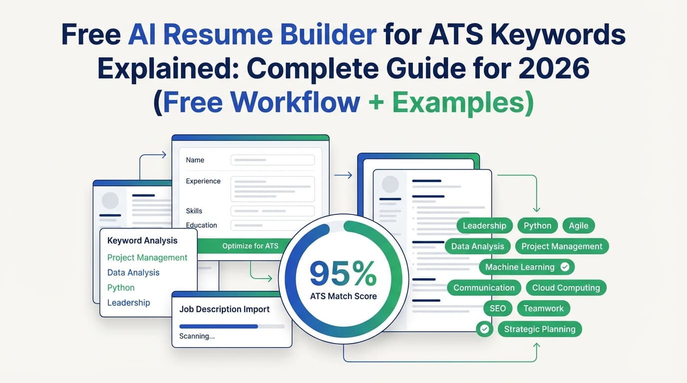 Free AI Resume Builder for ATS Keywords Explained: Complete Guide for 2026 (Free Workflow + Examples)