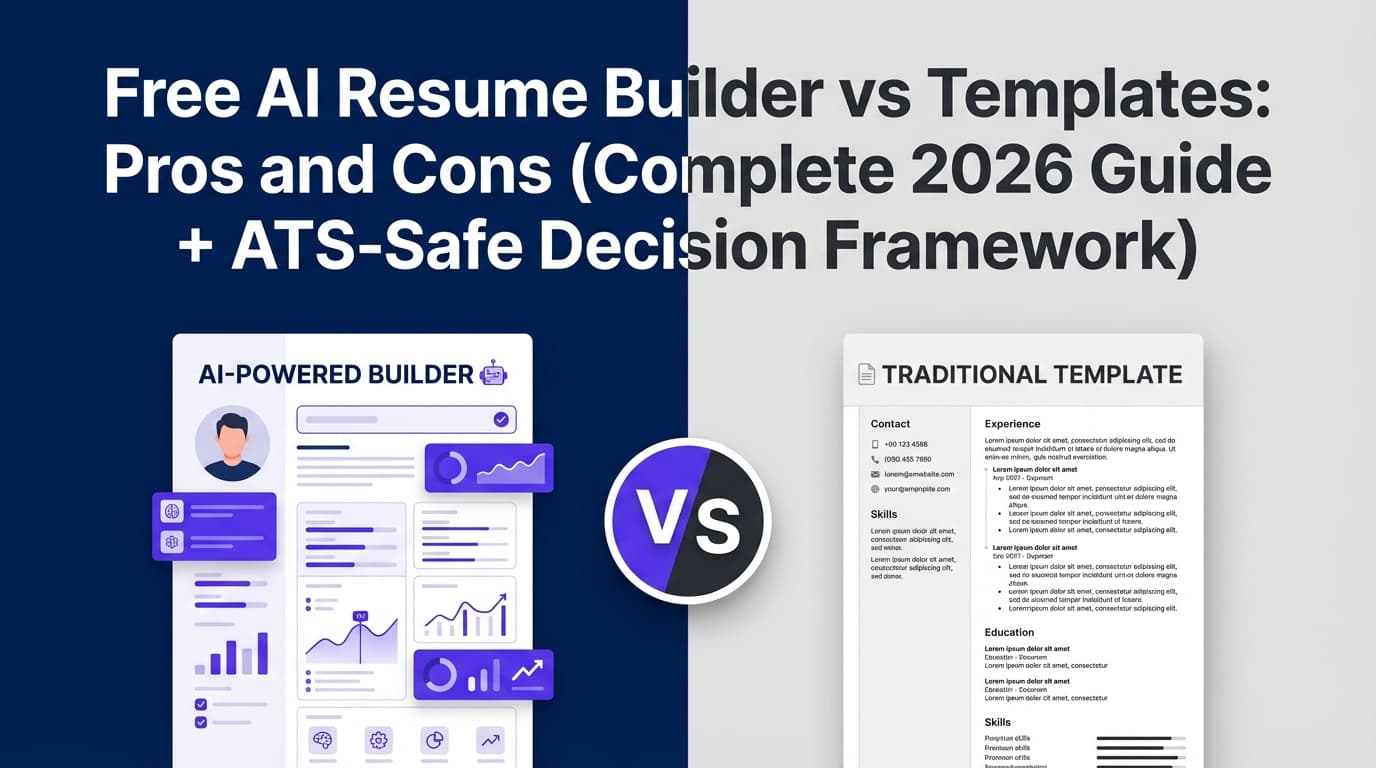 Free AI Resume Builder vs Templates: Pros and Cons (Complete 2026 Guide + ATS-Safe Decision Framework)
