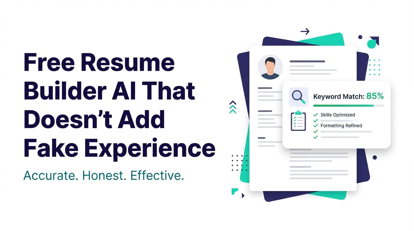 Free Resume Builder AI That Doesn’t Add Fake Experience: Complete Guide for 2026 (Truth-First Workflow + Prompts)