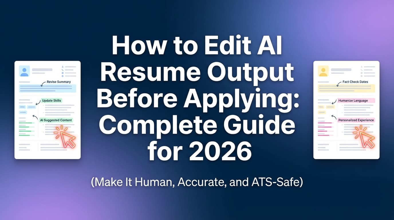 How to Edit AI Resume Output Before Applying: Complete Guide for 2026 (Make It Human, Accurate, and ATS-Safe)