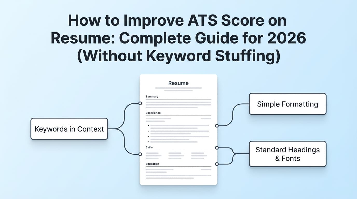 How to Improve ATS Score on Resume: Complete Guide for 2026 (Without Keyword Stuffing)