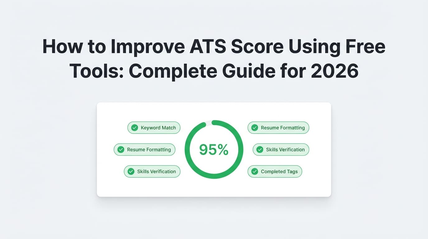 How to Improve ATS Score Using Free Tools: Complete Guide for 2026 (With a Repeatable Testing Workflow)