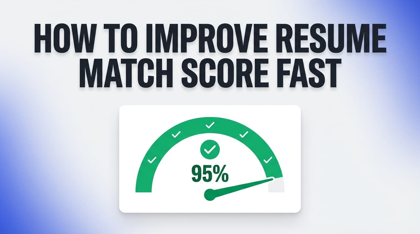 How to Improve Resume Match Score Fast: Complete Guide for 2026 (60-Minute Keyword + Formatting Sprint)