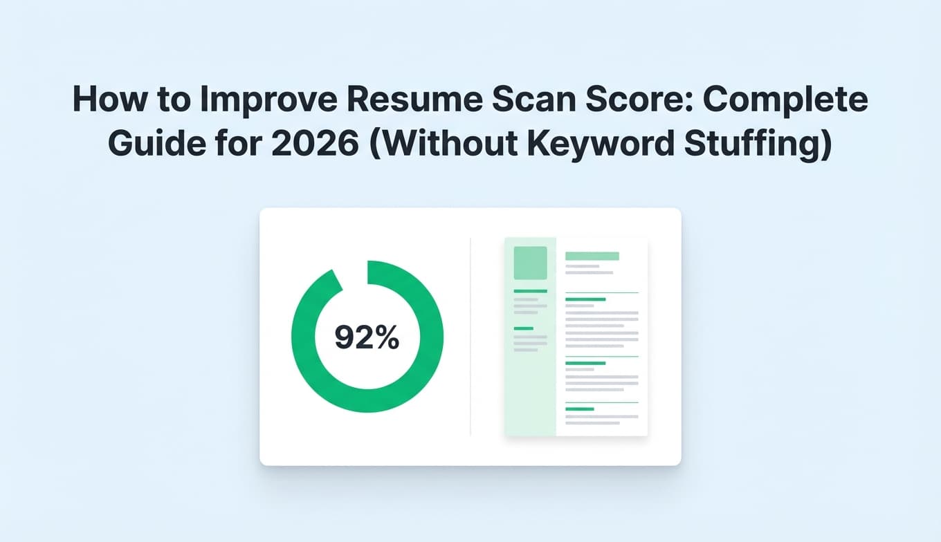 How to Improve Resume Scan Score: Complete Guide for 2026 (Without Keyword Stuffing)