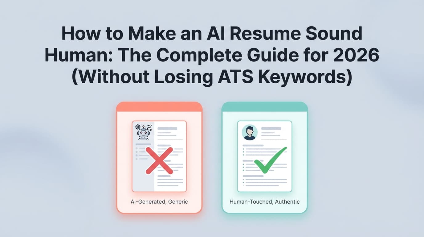 How to Make an AI Resume Sound Human: The Complete Guide for 2026 (Without Losing ATS Keywords)