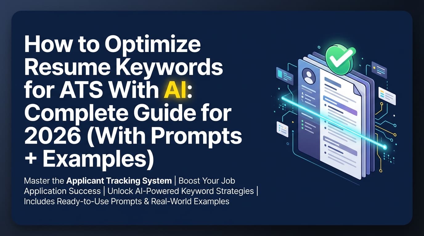 How to Optimize Resume Keywords for ATS With AI: Complete Guide for 2026 (With Prompts + Examples)