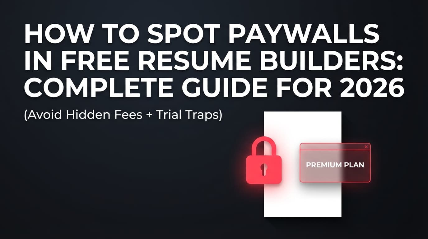 How to Spot Paywalls in Free Resume Builders: Complete Guide for 2026 (Avoid Hidden Fees + Trial Traps)