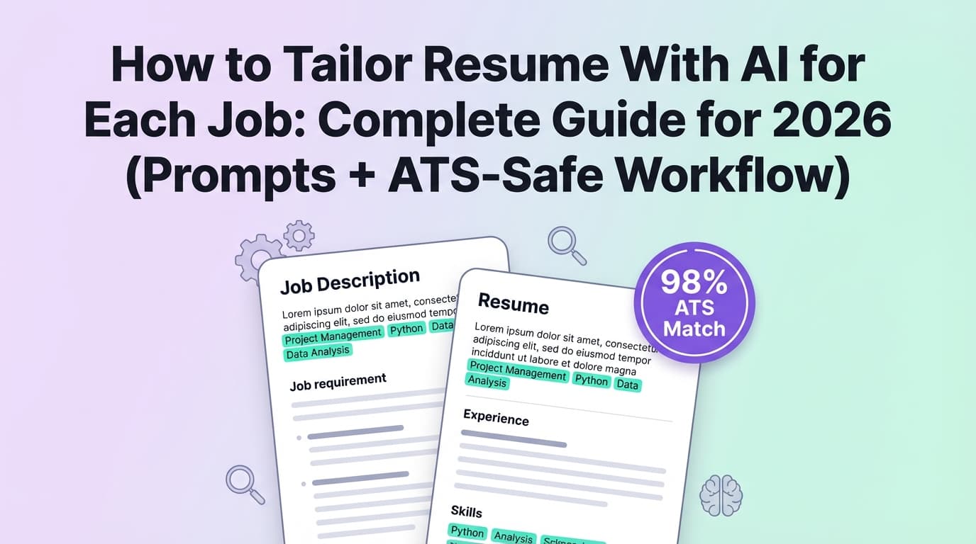 How to Tailor Resume With AI for Each Job: Complete Guide for 2026 (Prompts + ATS-Safe Workflow)