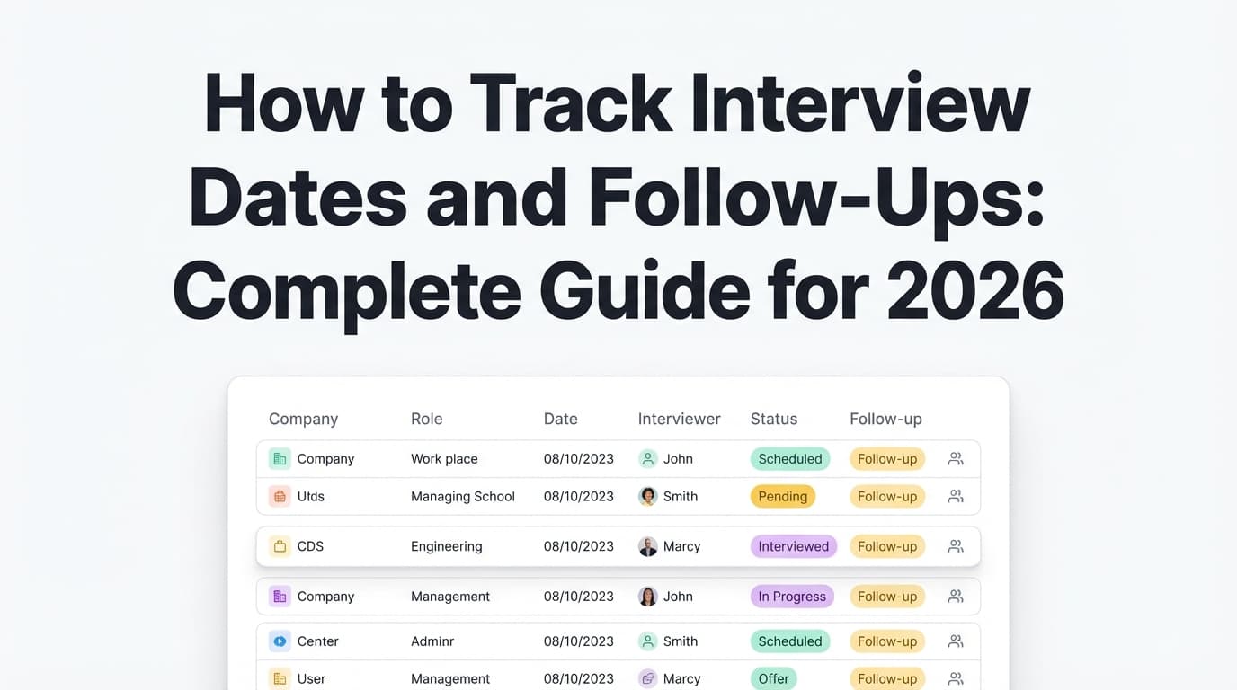 How to Track Interview Dates and Follow-Ups: Complete Guide for 2026 (Spreadsheet System + Templates)