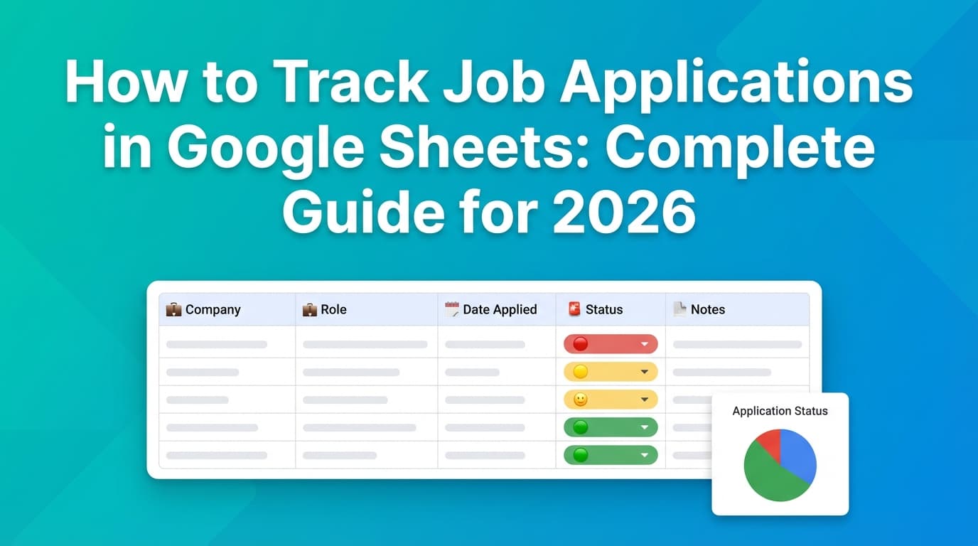 How to Track Job Applications in Google Sheets: Complete Guide for 2026 (With a Ready-to-Copy Tracker + Dashboard)