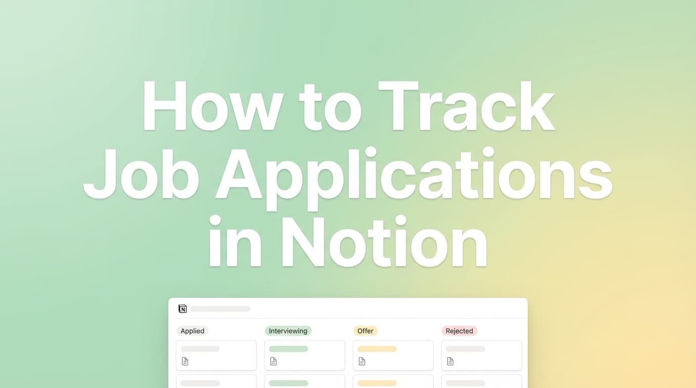 how to track job applications in notion