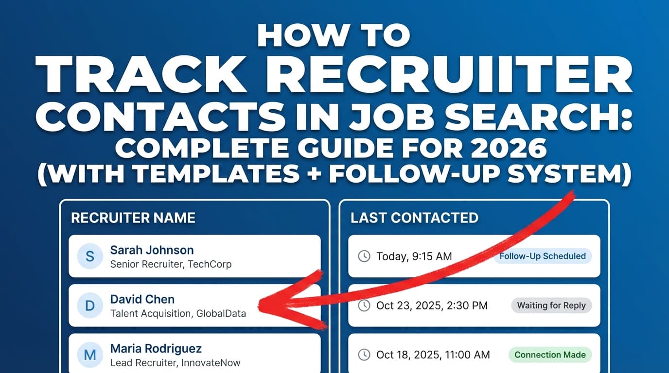 How to Track Recruiter Contacts in Job Search: Complete Guide for 2026 (With Templates + Follow-Up System)
