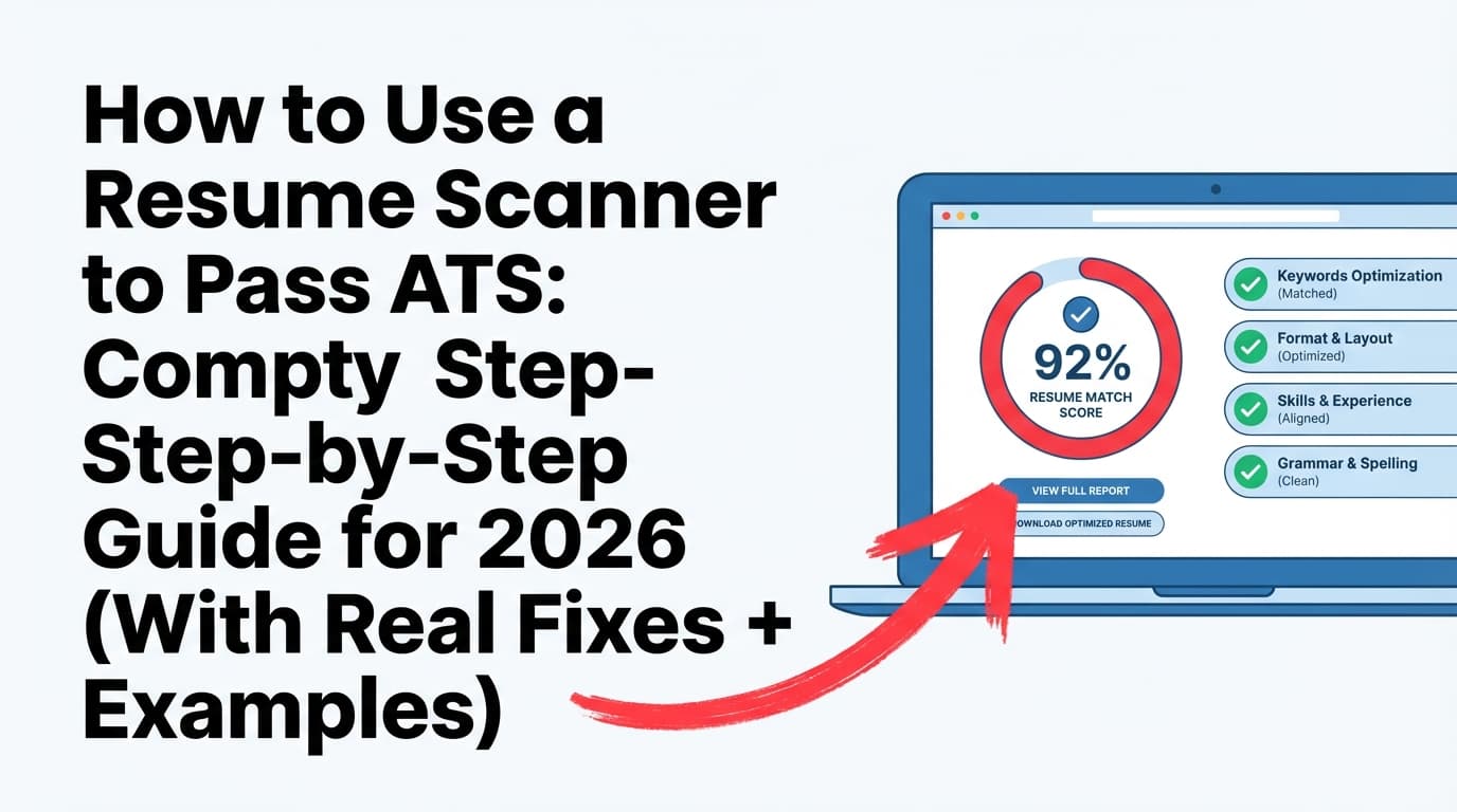 How to Use a Resume Scanner to Pass ATS: Complete Step-by-Step Guide for 2026 (With Real Fixes + Examples)