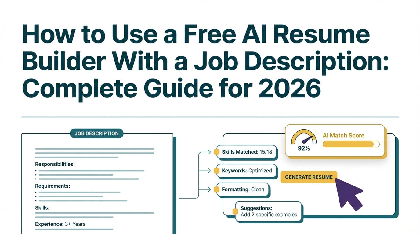 How to Use a Free AI Resume Builder With a Job Description: Complete Guide for 2026 (With Prompts + Examples)