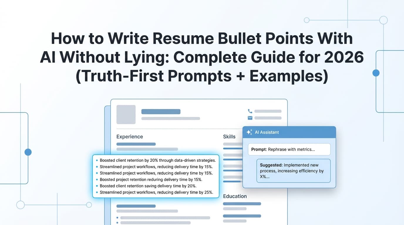How to Write Resume Bullet Points With AI Without Lying: Complete Guide for 2026 (Truth-First Prompts + Examples)