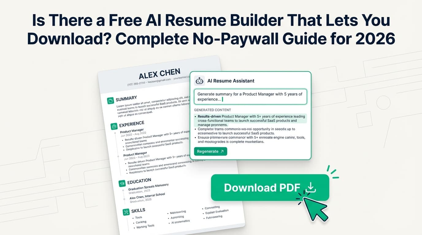 Is There a Free AI Resume Builder That Lets You Download? Complete No-Paywall Guide for 2026