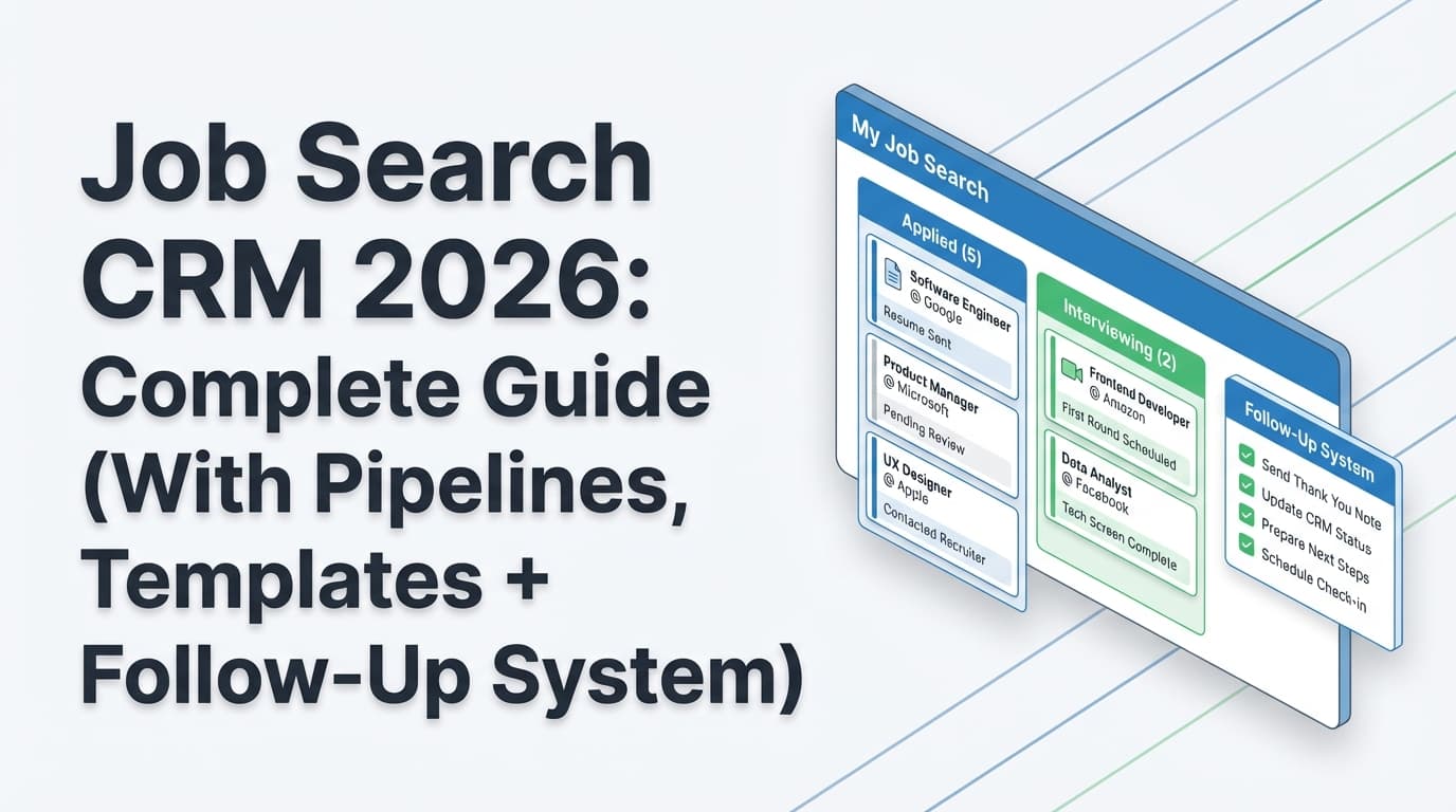 Job Search CRM for Job Seekers 2026: Complete Guide (With Pipelines, Templates + Follow-Up System)
