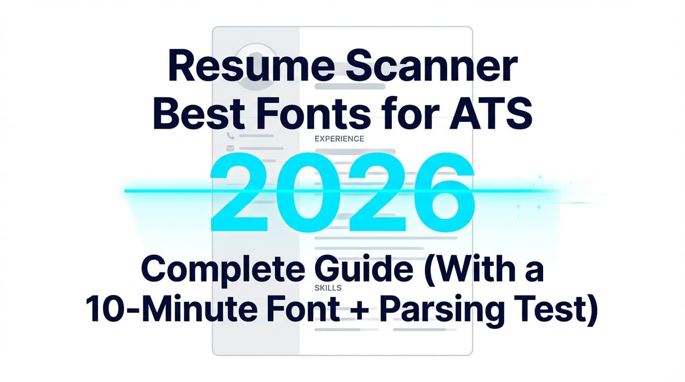 Resume Scanner Best Fonts for ATS 2026: Complete Guide (With a 10‑Minute Font + Parsing Test)