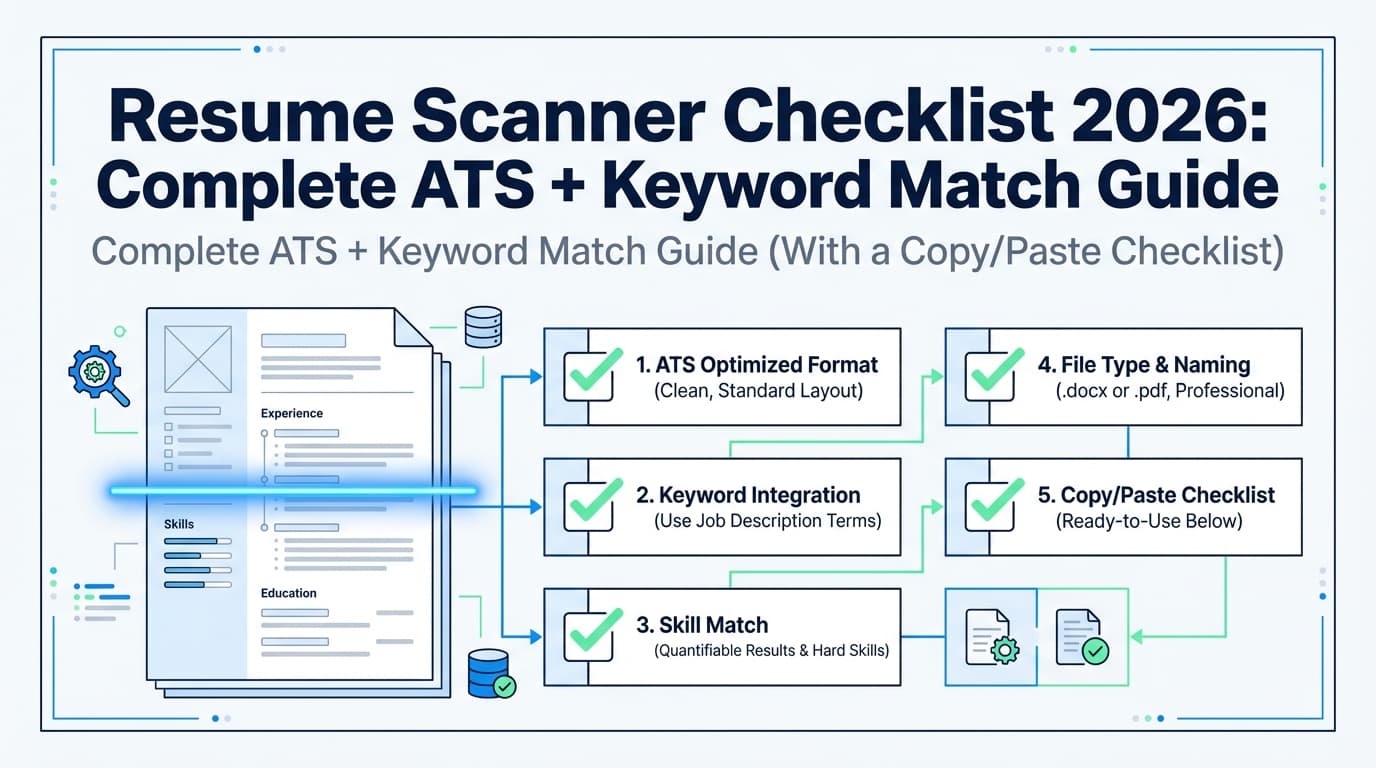 Resume Scanner Checklist 2026: Complete ATS + Keyword Match Guide (With a Copy/Paste Checklist)