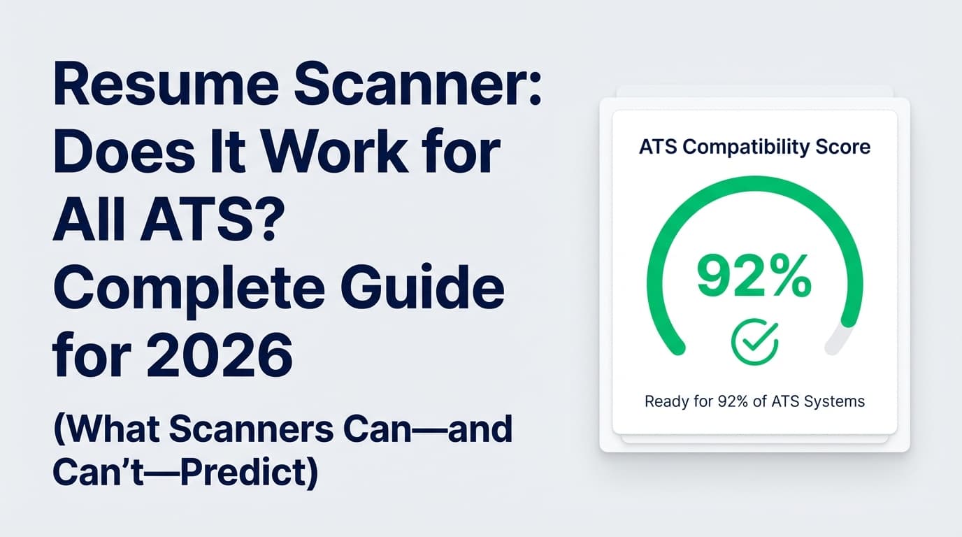 Resume Scanner: Does It Work for All ATS? Complete Guide for 2026 (What Scanners Can—and Can’t—Predict)