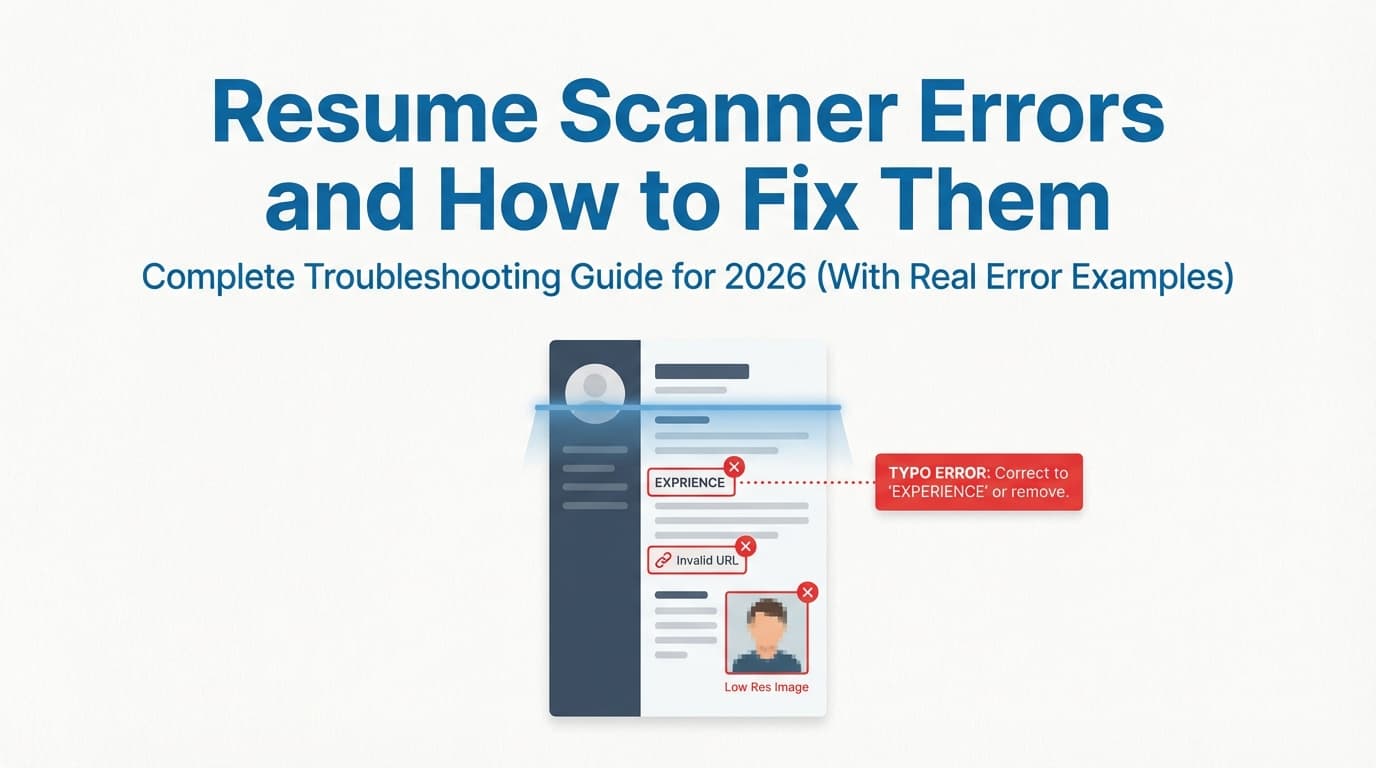 Resume Scanner Errors and How to Fix Them: Complete Troubleshooting Guide for 2026 (With Real Error Examples)