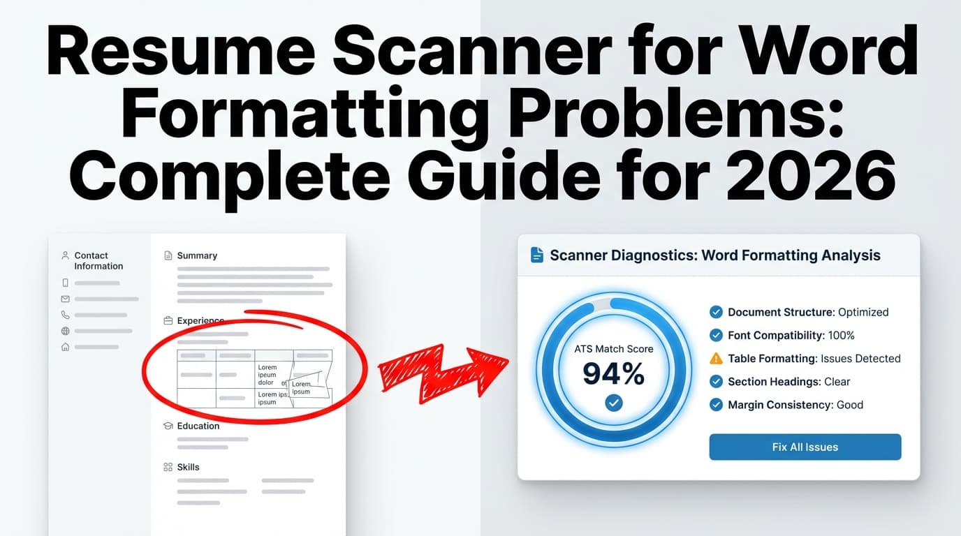 Resume Scanner for Word Formatting Problems: Complete Guide for 2026 (Fix ATS Parsing Fast)