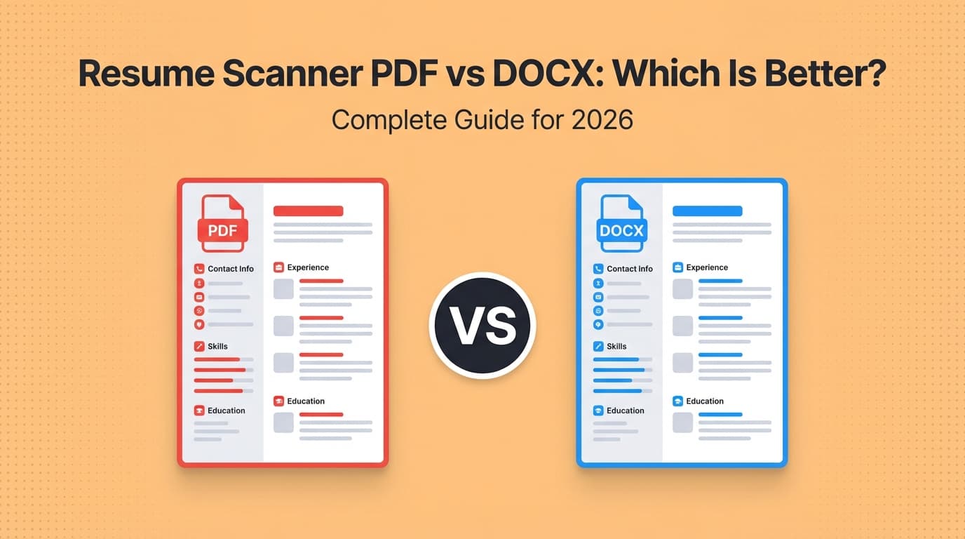 Resume Scanner PDF vs DOCX: Which Is Better? Complete Guide for 2026 (ATS Parsing + Real-World Rules)