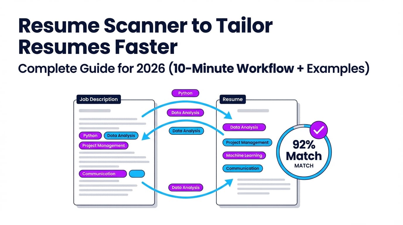 Resume Scanner to Tailor Resumes Faster: Complete Guide for 2026 (10-Minute Workflow + Examples)