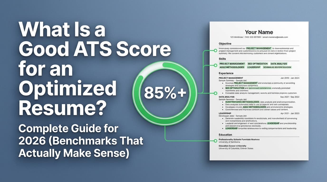 What Is a Good ATS Score for an Optimized Resume? Complete Guide for 2026 (Benchmarks That Actually Make Sense)