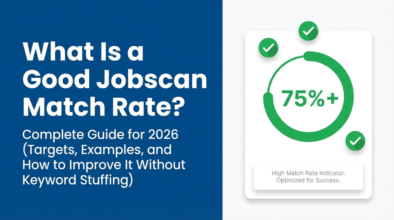 What Is a Good Jobscan Match Rate? Complete Guide for 2026 (Targets, Examples, and How to Improve It Without Keyword Stuffing)
