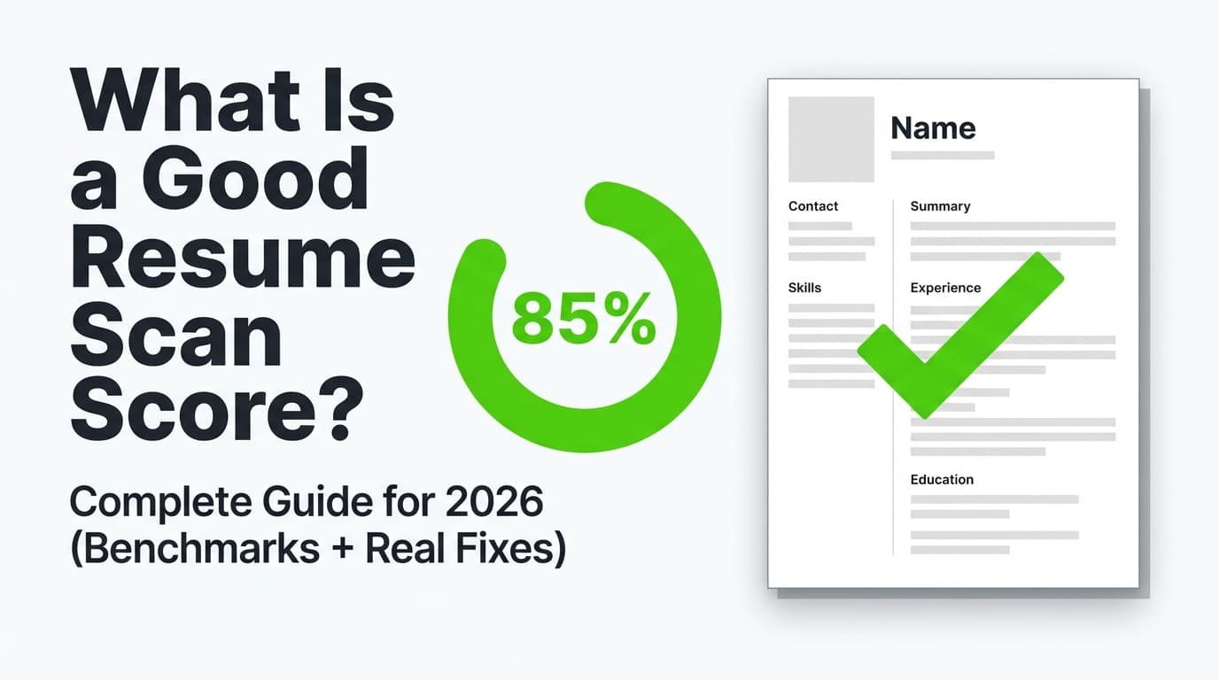 What Is a Good Resume Scan Score? Complete Guide for 2026 (Benchmarks + Real Fixes)
