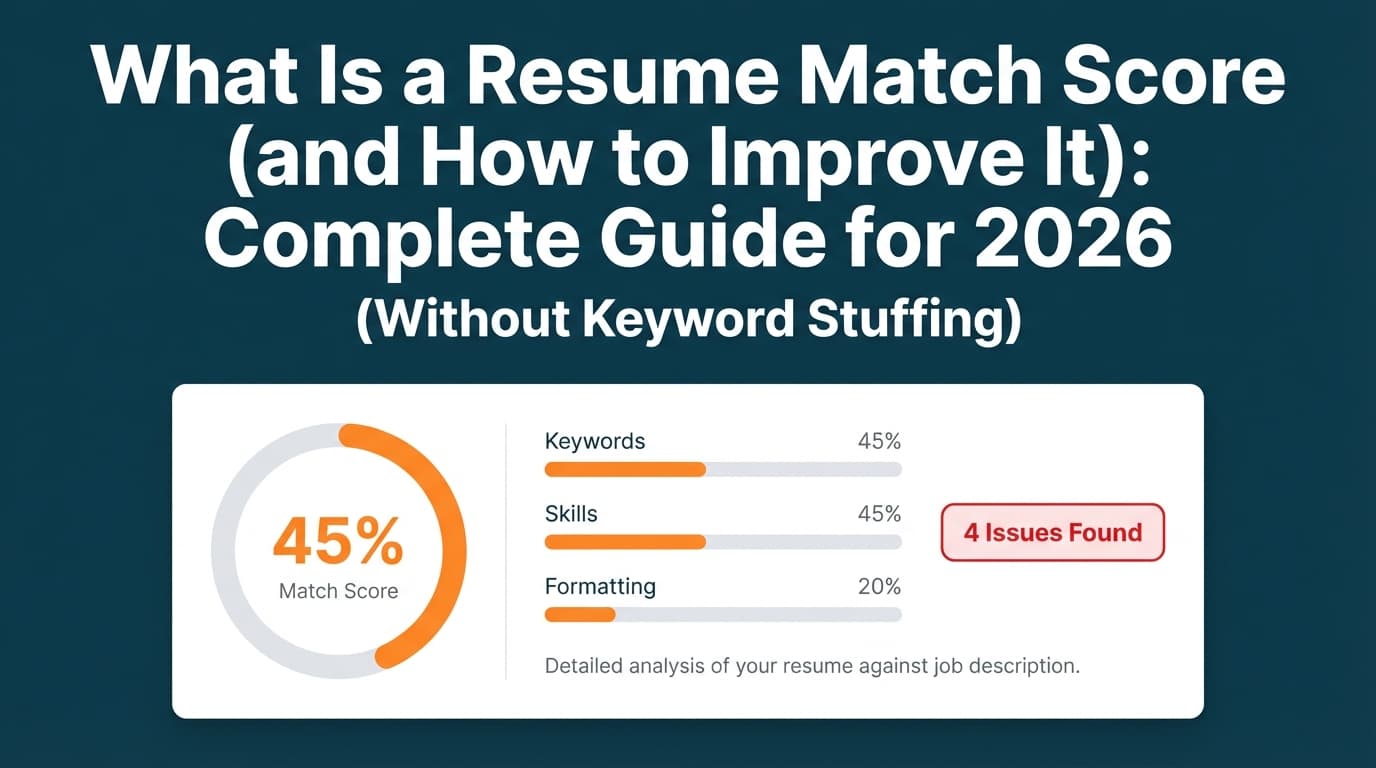 What Is a Resume Match Score (and How to Improve It): Complete Guide for 2026 (Without Keyword Stuffing)