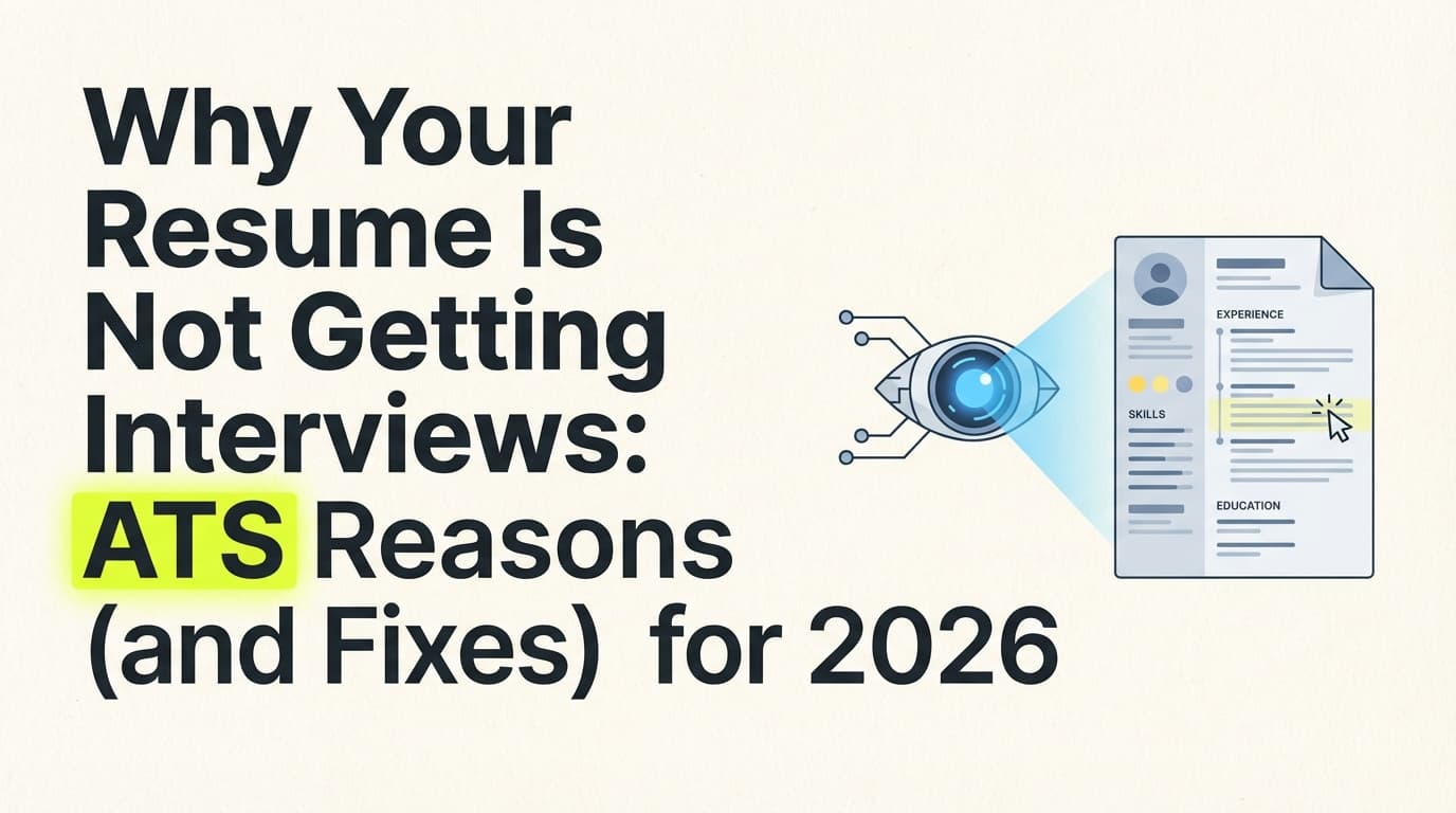 Why Your Resume Is Not Getting Interviews: ATS Reasons (and Fixes) for 2026