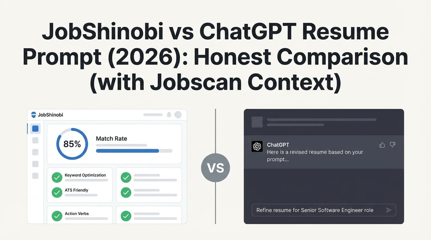 JobShinobi vs ChatGPT Resume Prompt (2026): Honest Comparison (with Jobscan Context)