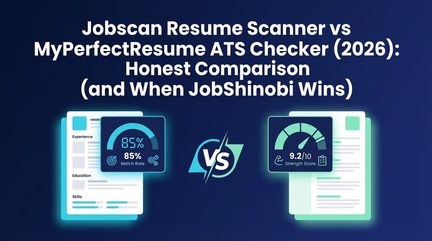 Jobscan Resume Scanner vs MyPerfectResume ATS Checker (2026): Honest Comparison (and When JobShinobi Wins)