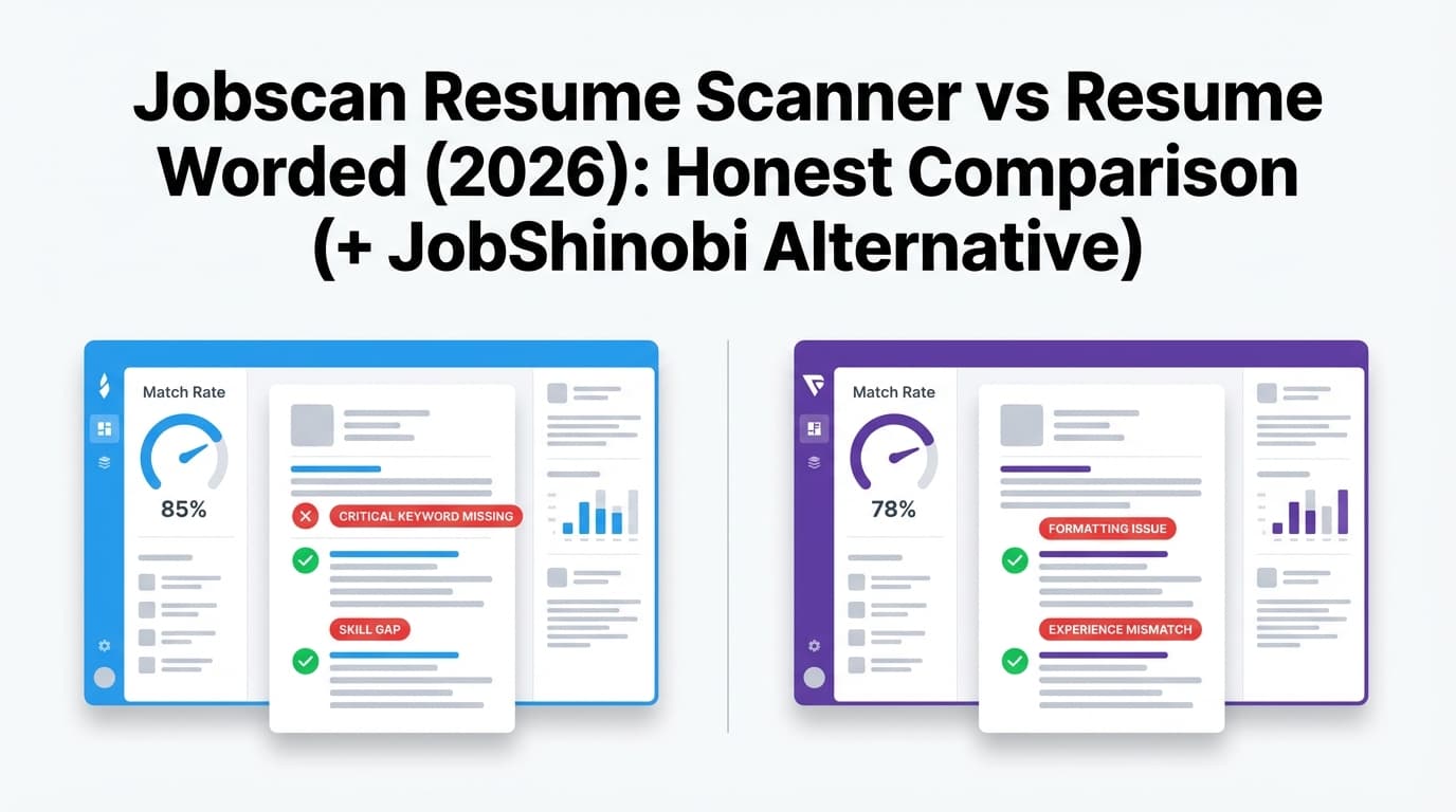Jobscan Resume Scanner vs Resume Worded (2026): Honest Comparison (+ JobShinobi Alternative)