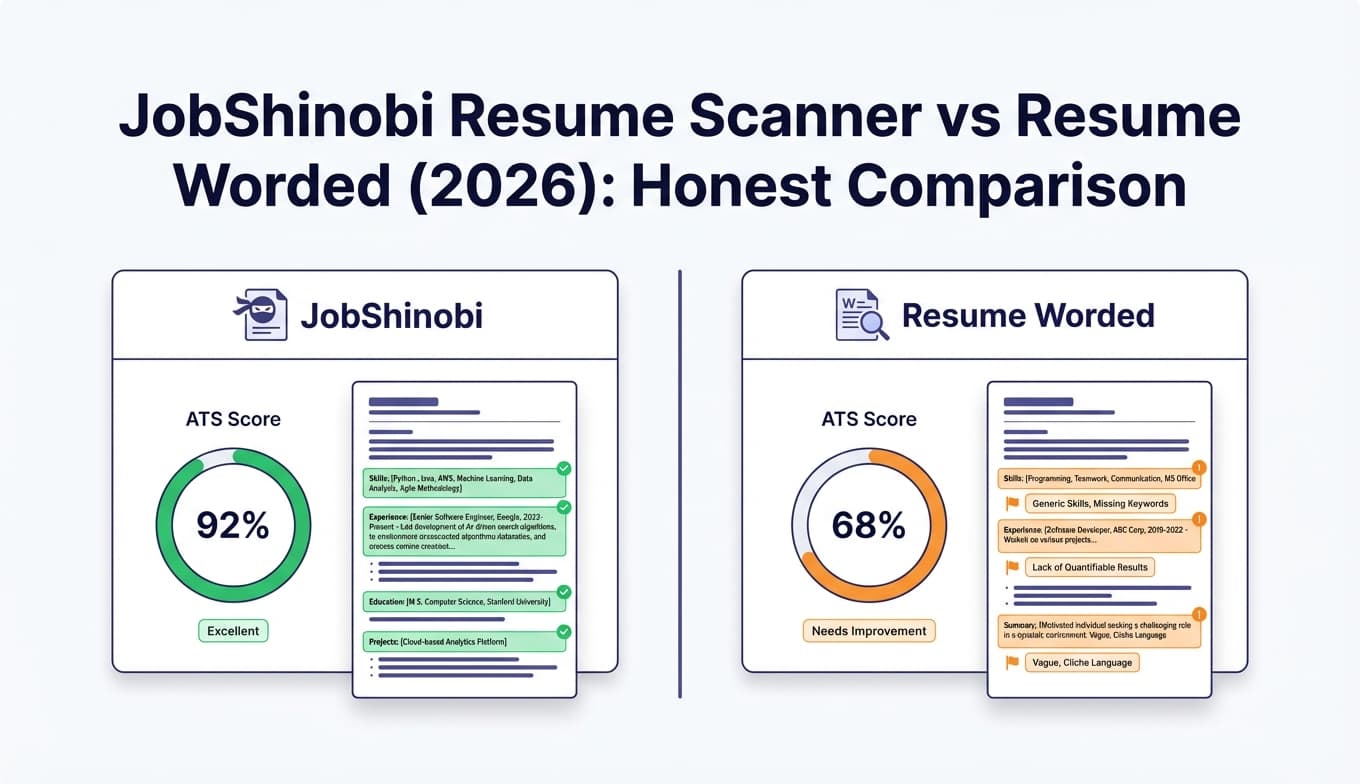 JobShinobi Resume Scanner vs Resume Worded (2026): Honest Comparison