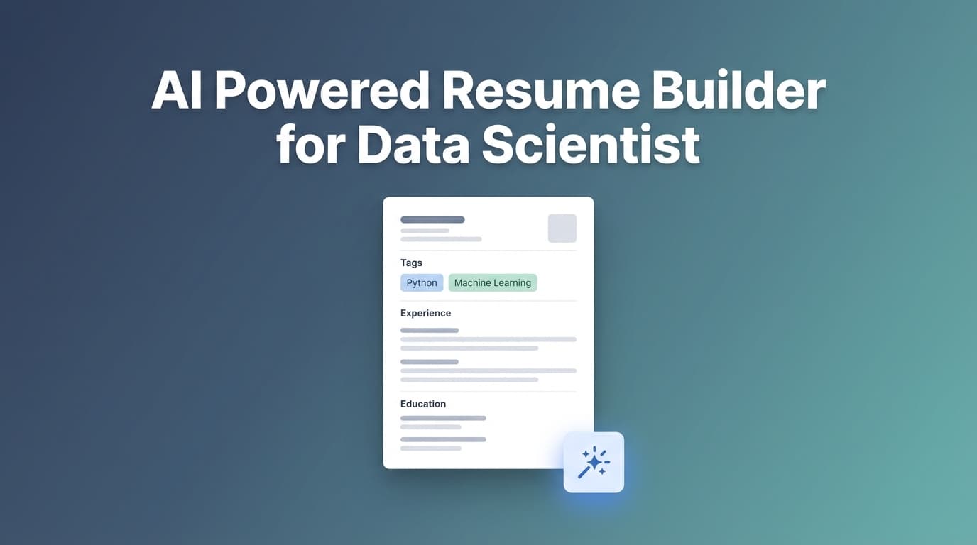 AI Powered Resume Builder for Data Scientist - LaTeX Resume + Job Match Keywords | JobShinobi