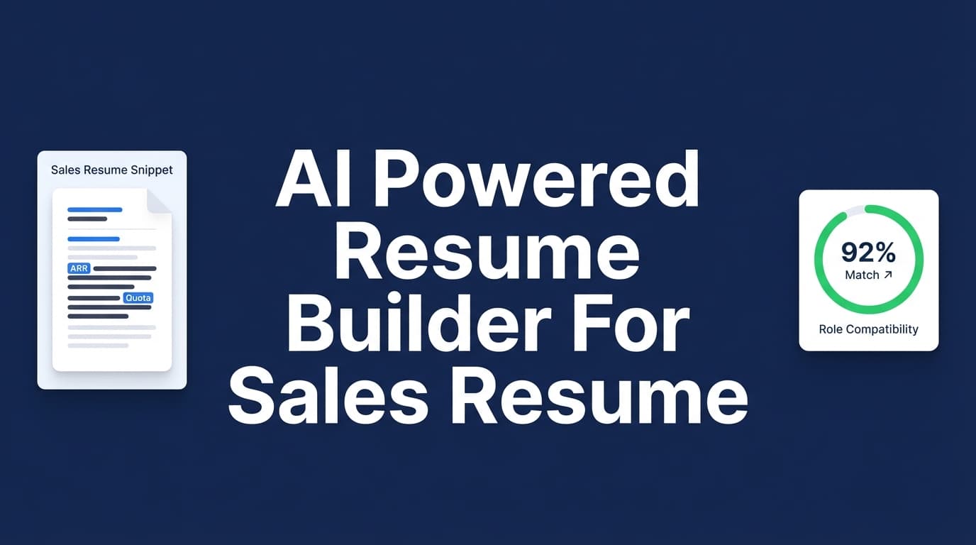 AI Powered Resume Builder for Sales Resume - Tailor for Every Role | JobShinobi