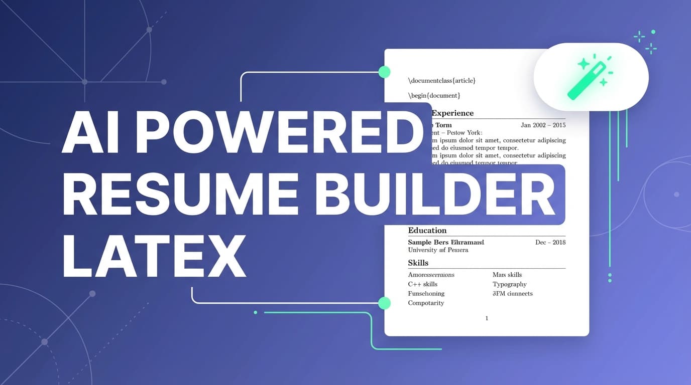 ai powered resume builder latex - Build, Edit & Compile a LaTeX Resume with AI | JobShinobi