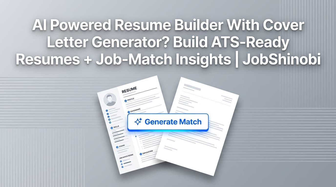 AI Powered Resume Builder With Cover Letter Generator? Build ATS-Ready Resumes + Job-Match Insights | JobShinobi