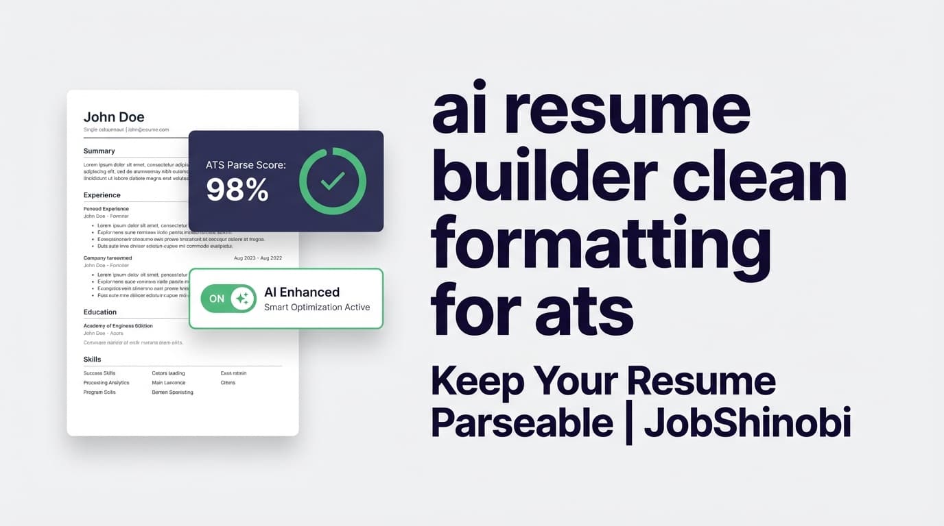 ai resume builder clean formatting for ats - Keep Your Resume Parseable | JobShinobi