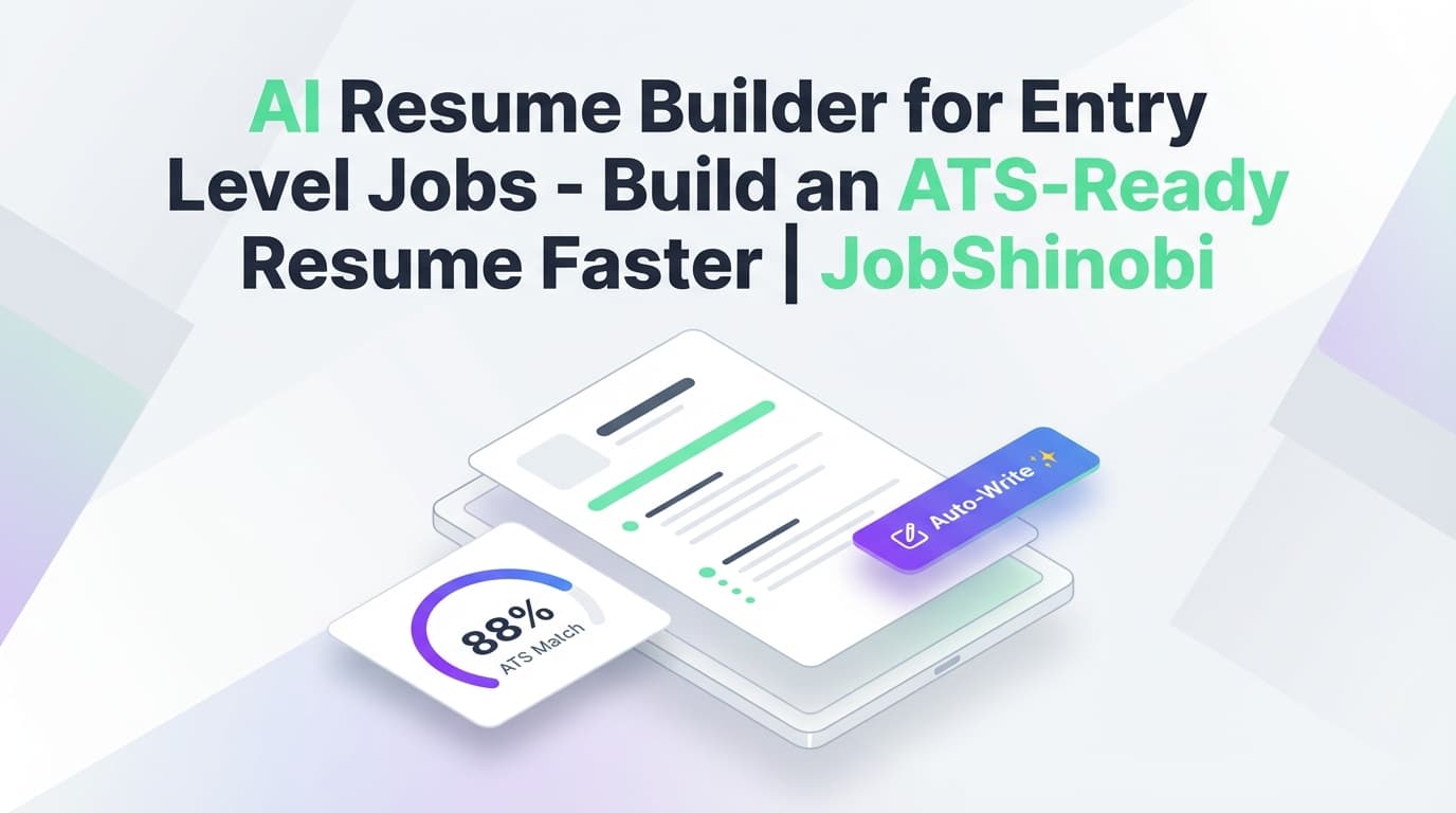 AI Resume Builder for Entry Level Jobs - Build an ATS-Ready Resume Faster | JobShinobi
