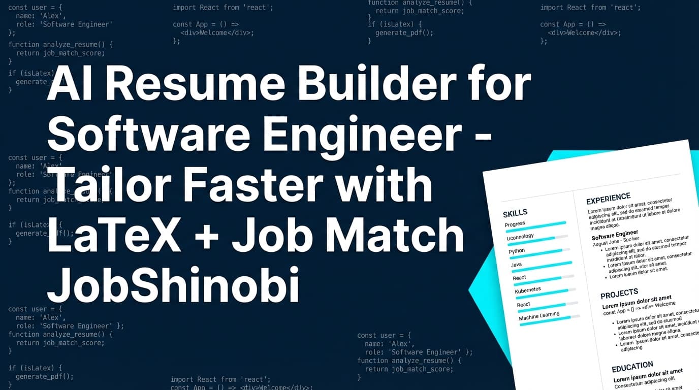 AI Resume Builder for Software Engineer - Tailor Faster with LaTeX + Job Match | JobShinobi