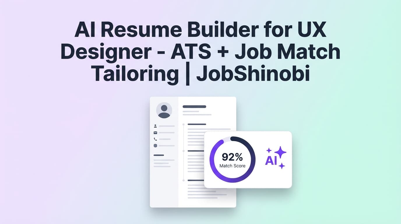 AI Resume Builder for UX Designer - ATS + Job Match Tailoring | JobShinobi