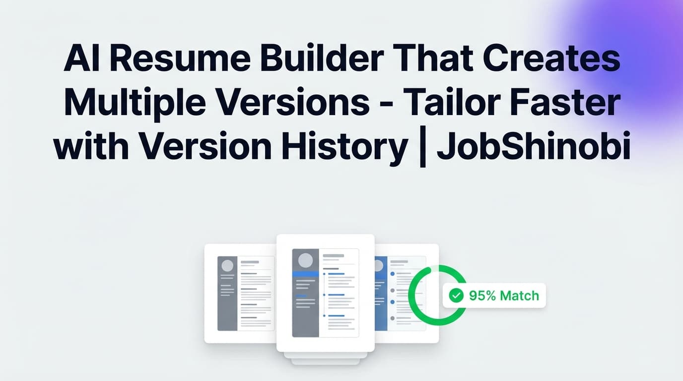 AI Resume Builder That Creates Multiple Versions - Tailor Faster with Version History | JobShinobi